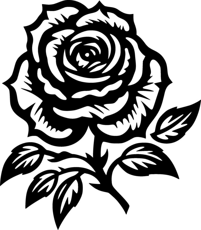Rose, Minimalist and Simple Silhouette - illustration vector