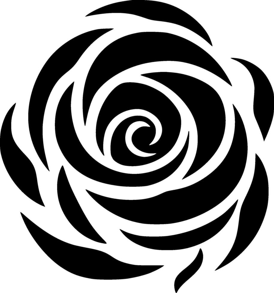 Rose, Black and White illustration vector