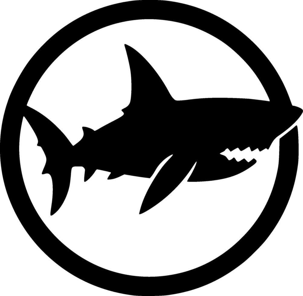 Shark, Black and White illustration vector