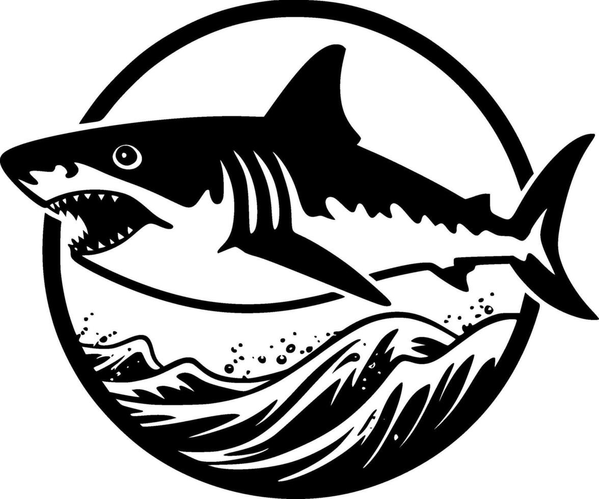 Shark, Minimalist and Simple Silhouette - illustration vector