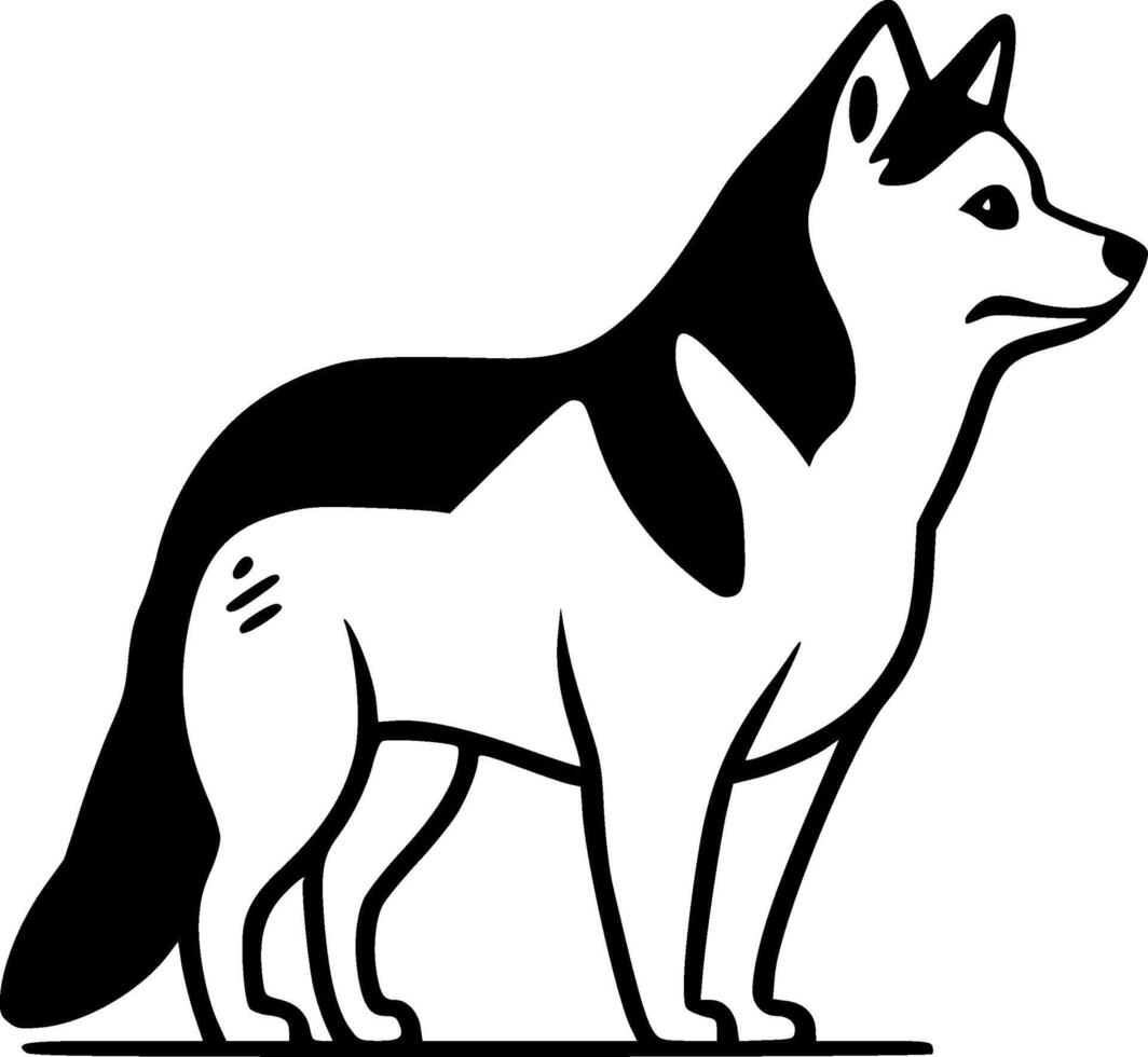 Shiba, Minimalist and Simple Silhouette - illustration vector
