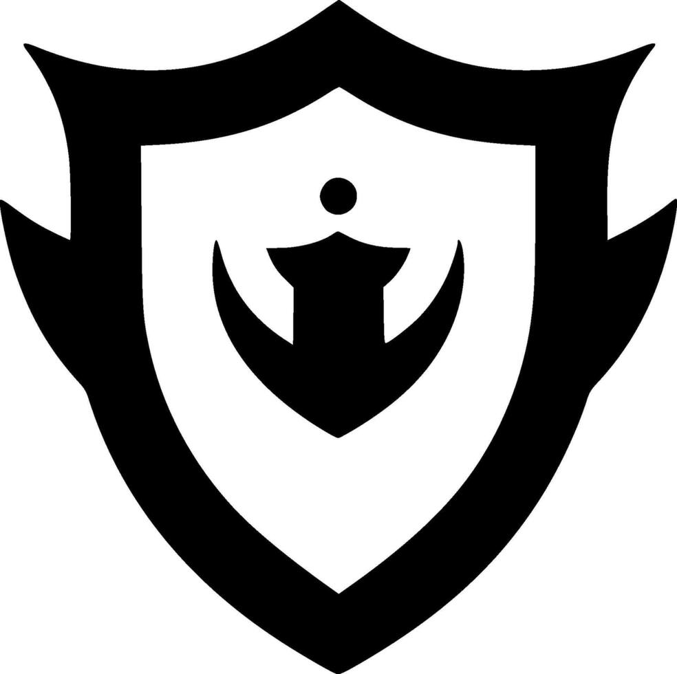 Shield, Black and White illustration vector