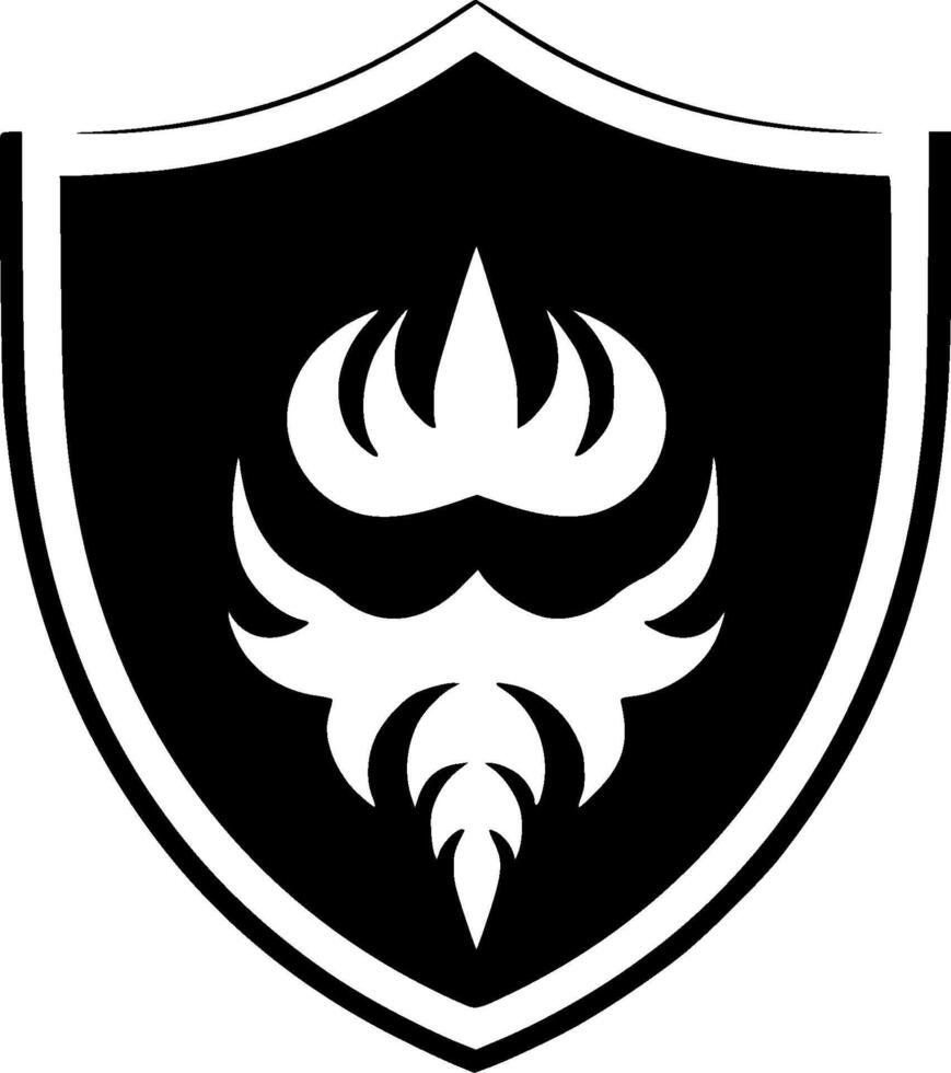 Shield - Black and White Isolated Icon - illustration vector