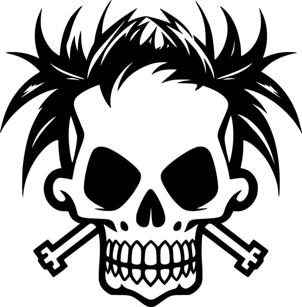 Skull - Minimalist and Flat Logo - illustration vector