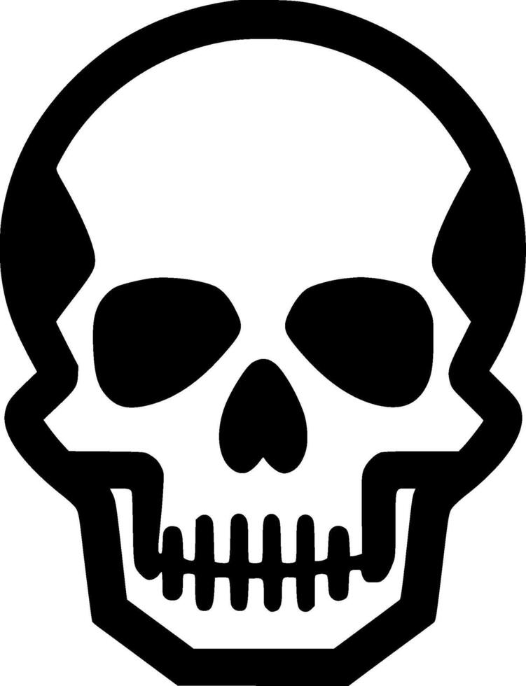 Skull - Black and White Isolated Icon - illustration vector