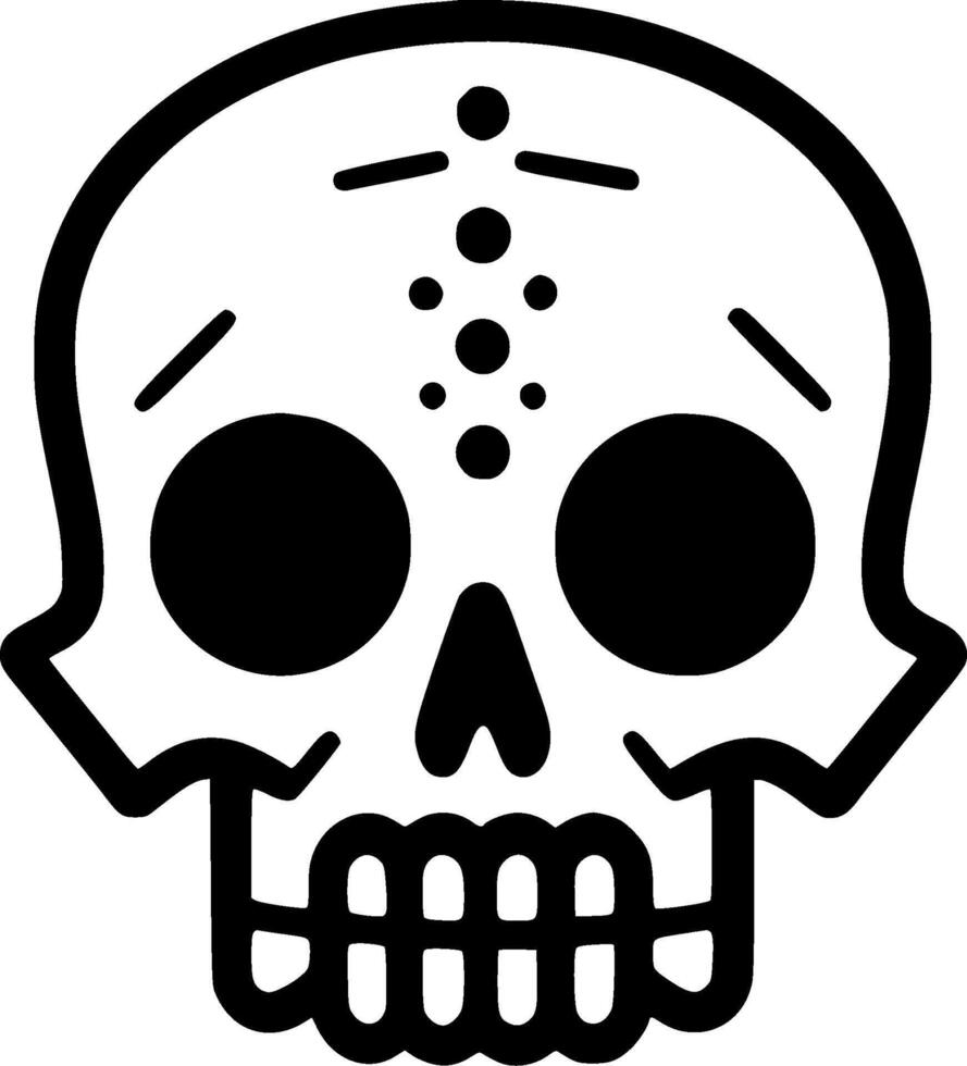 Skull, Black and White illustration vector