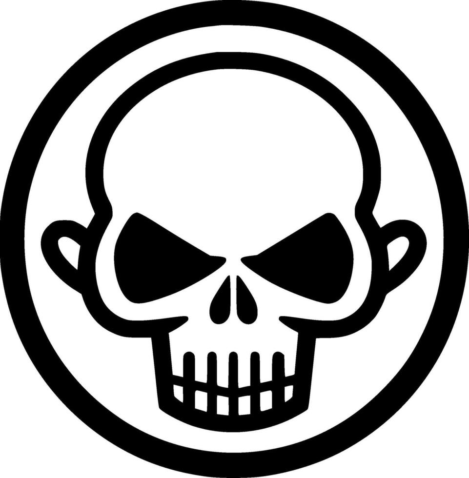 Skull, Black and White illustration vector