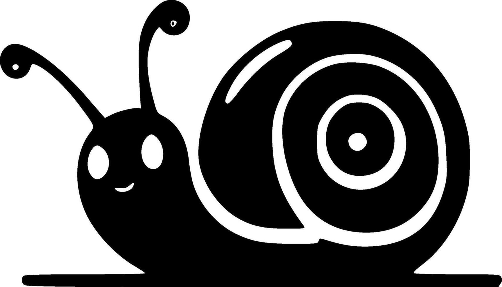 Snail, Black and White illustration vector