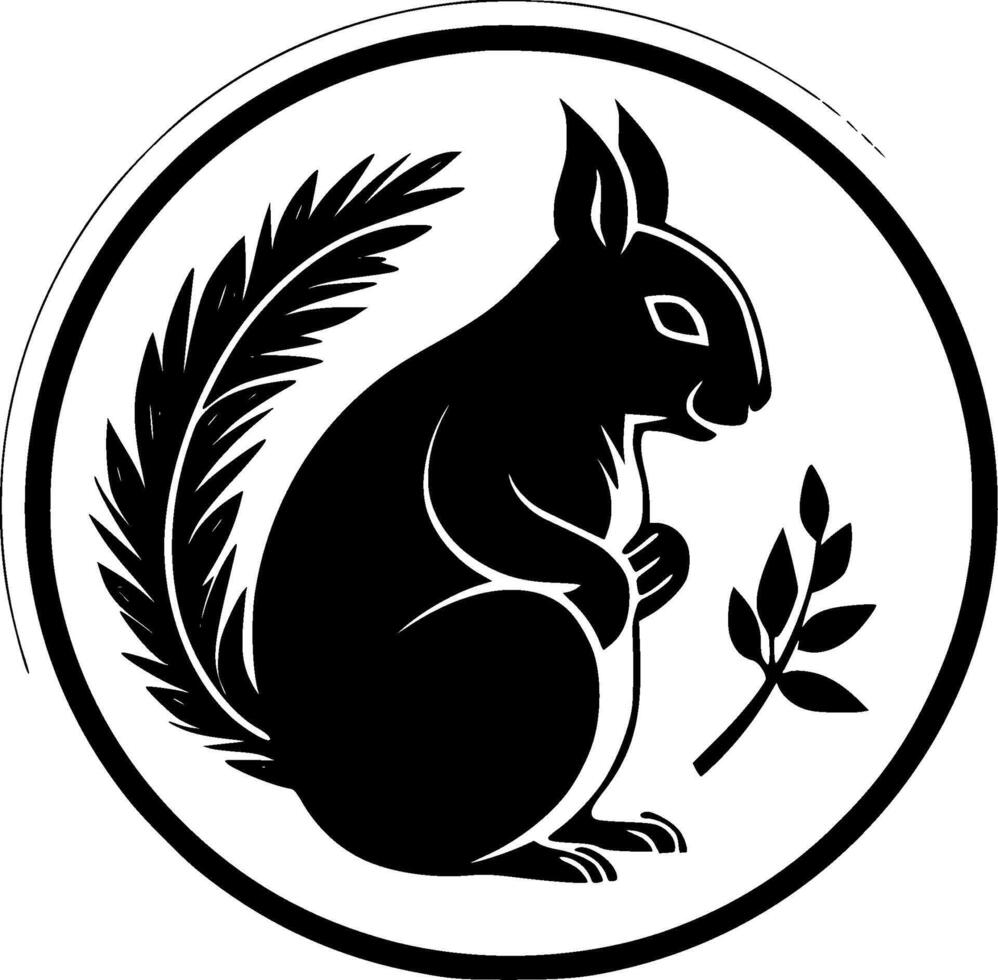 Squirrel, Minimalist and Simple Silhouette - illustration vector
