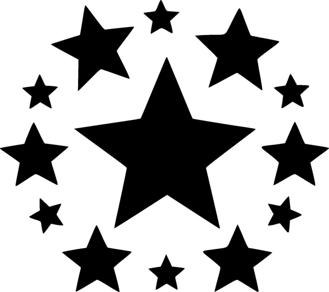 Stars, Minimalist and Simple Silhouette - illustration vector