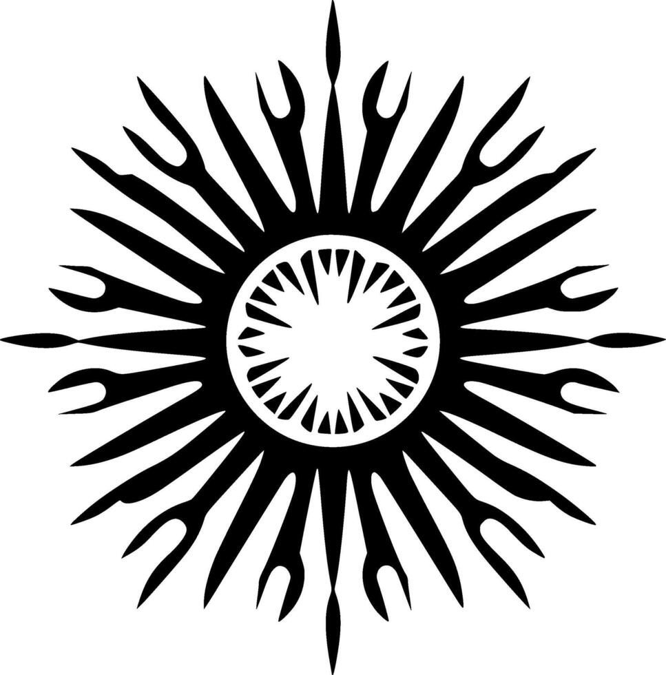 Sun, Minimalist and Simple Silhouette - illustration vector