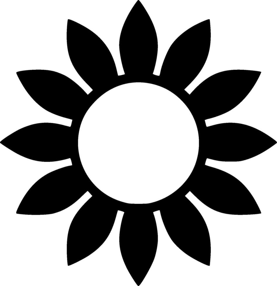 Sunflower, Black and White illustration vector