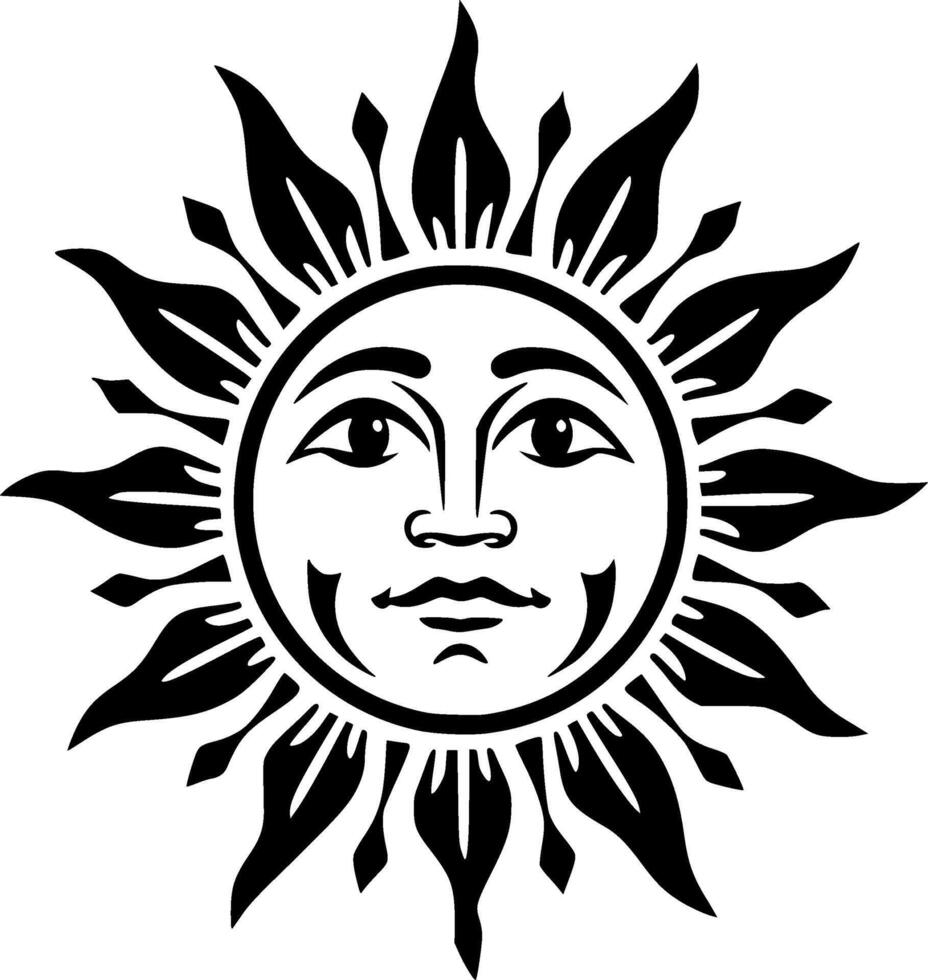 Sun, Minimalist and Simple Silhouette - illustration vector