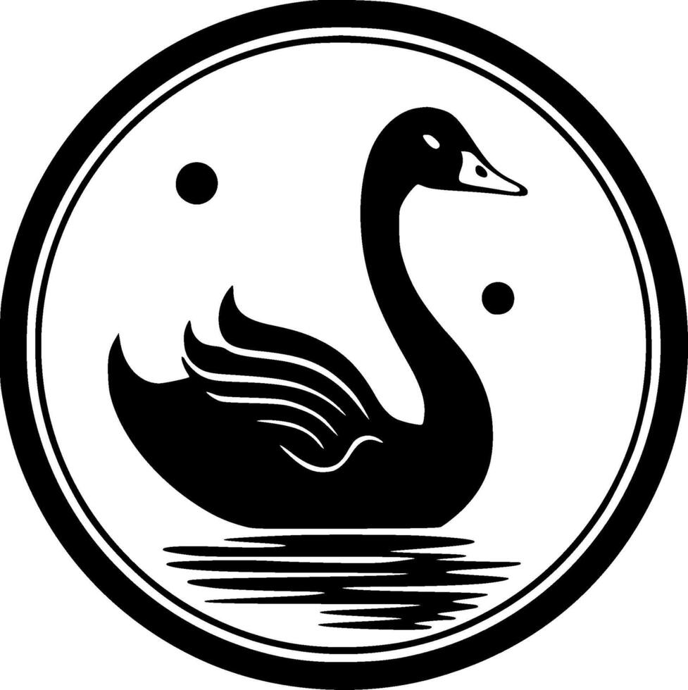 Swan - Black and White Isolated Icon - illustration vector