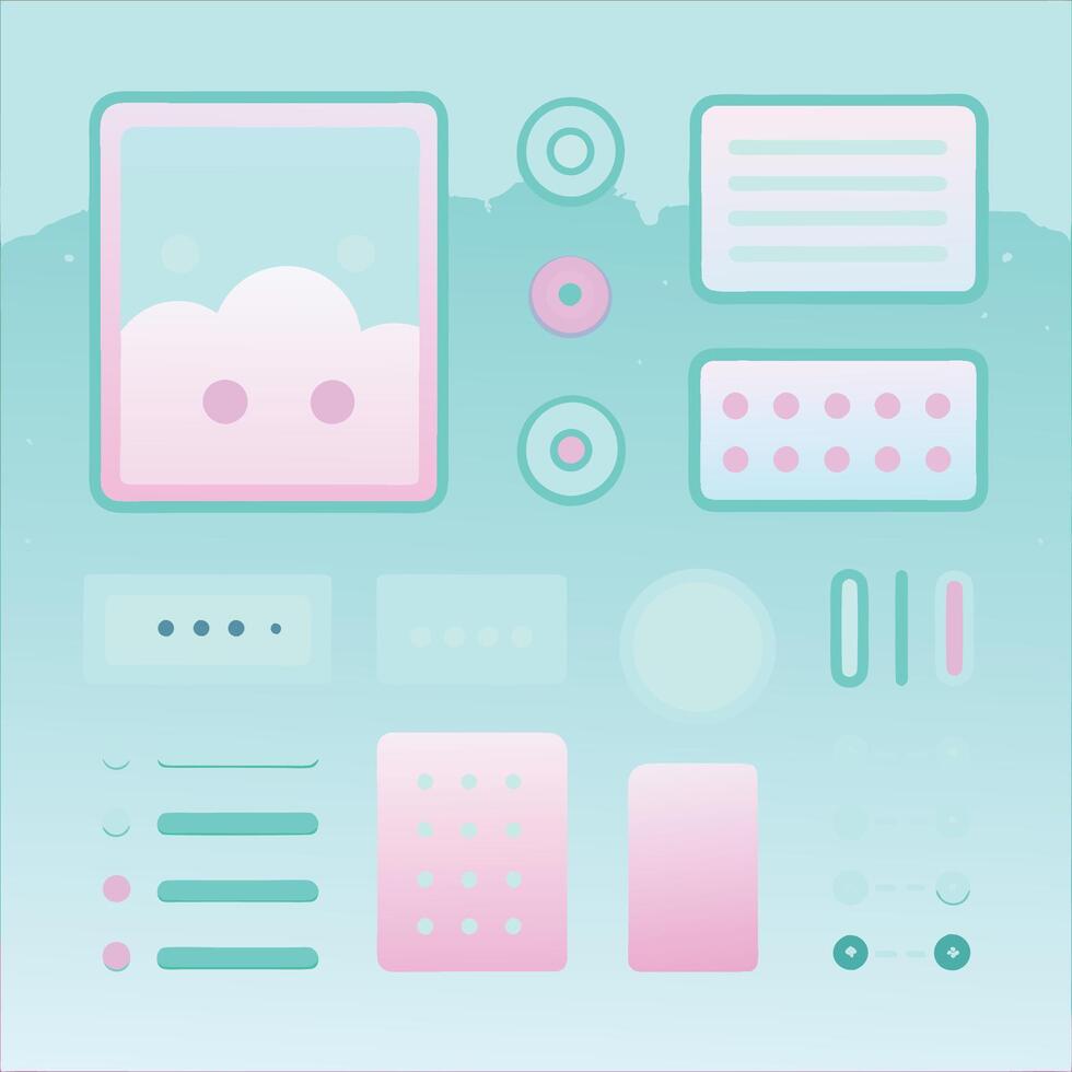 Simple Web UI elements kit graphic vector