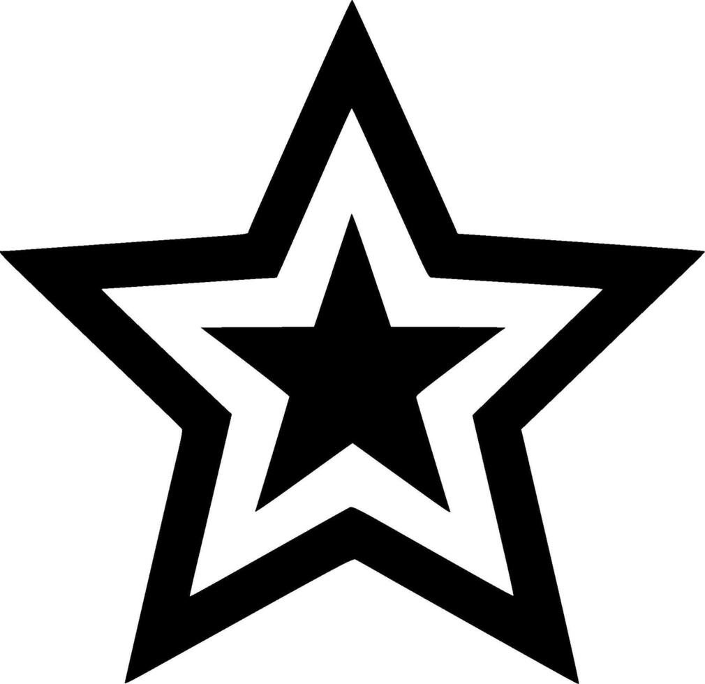 Stars - Black and White Isolated Icon - illustration vector
