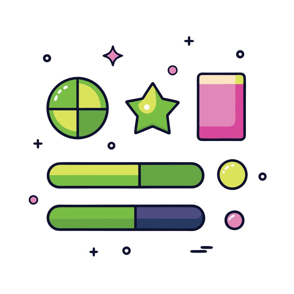 Simple Web UI elements kit graphic vector