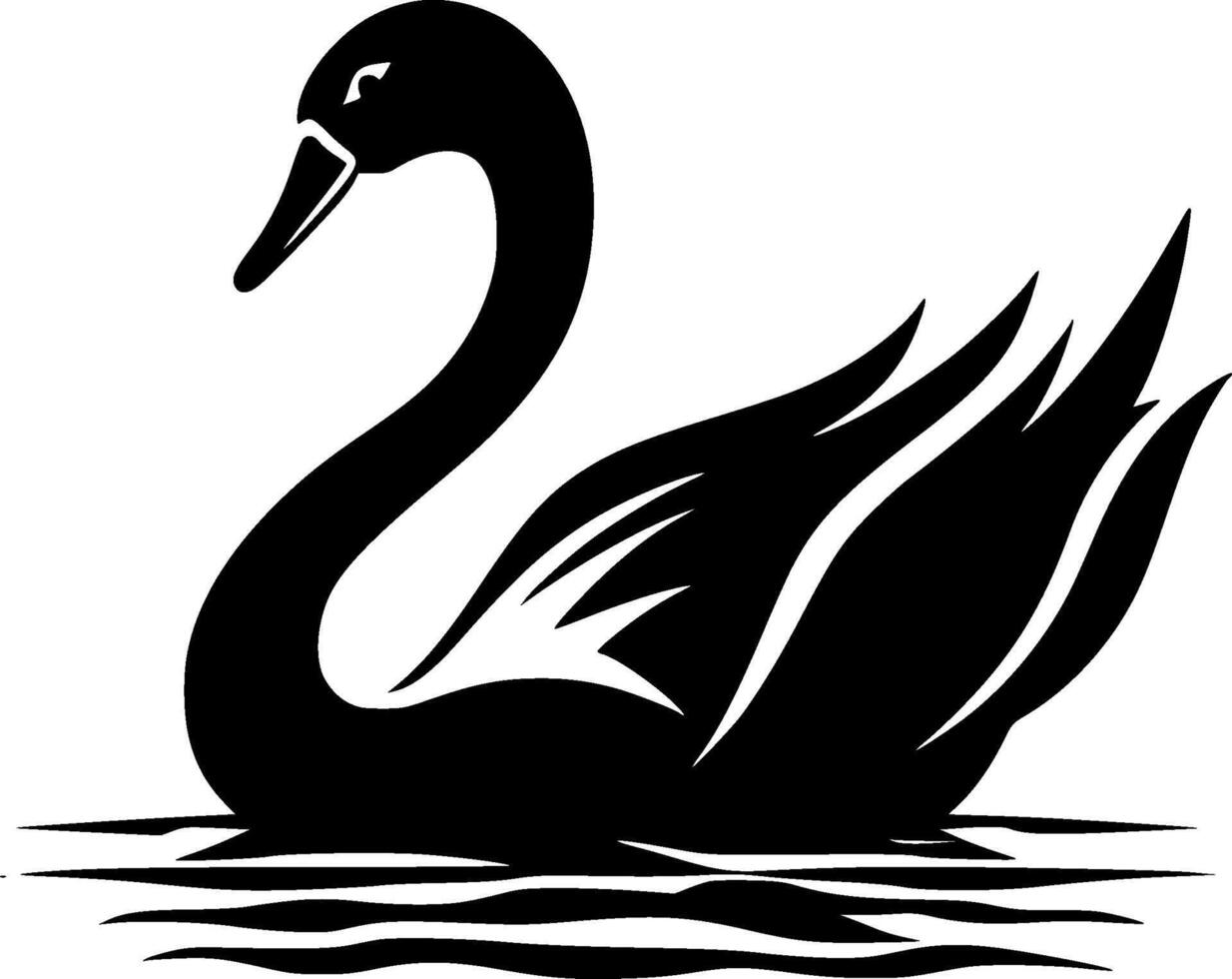Swan, Minimalist and Simple Silhouette - illustration vector
