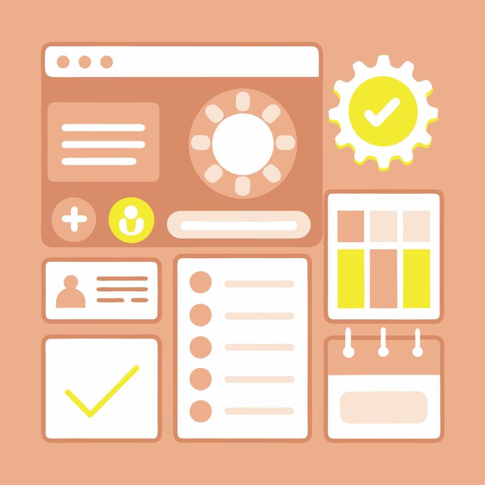 Simple Web UI elements kit graphic vector