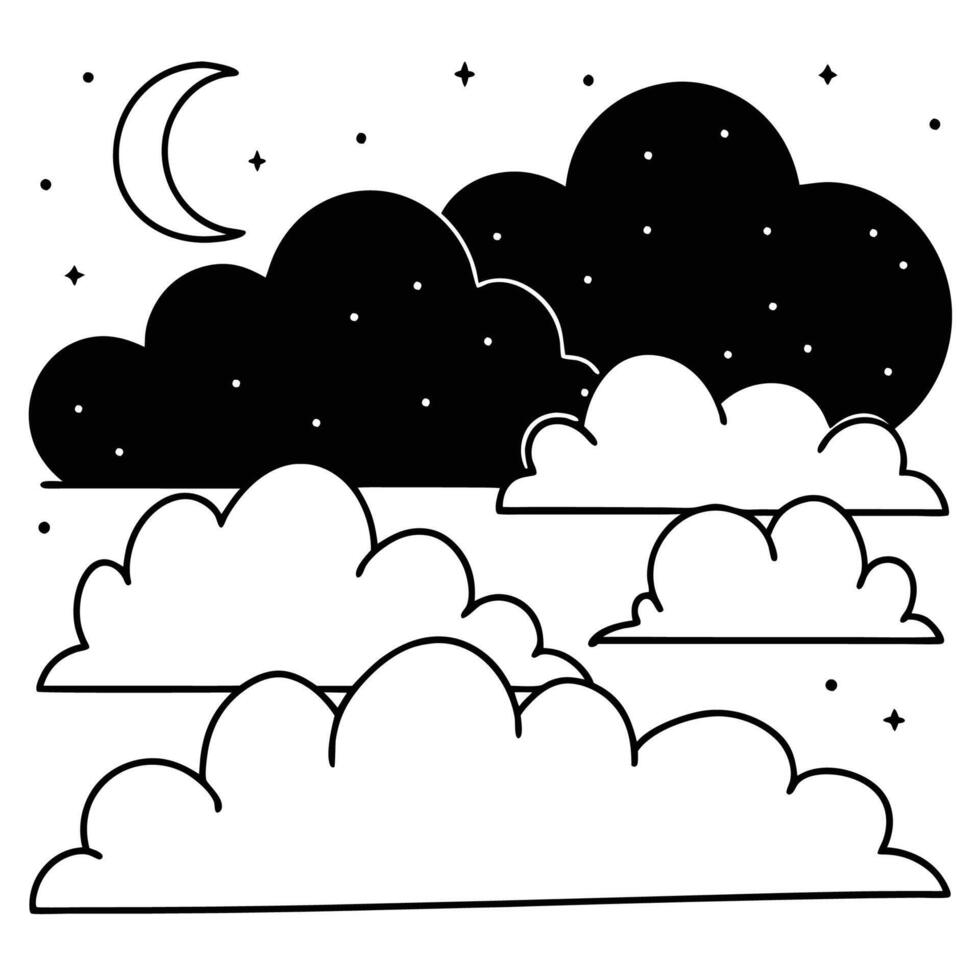 Cloud flat design black outline on a white background vector