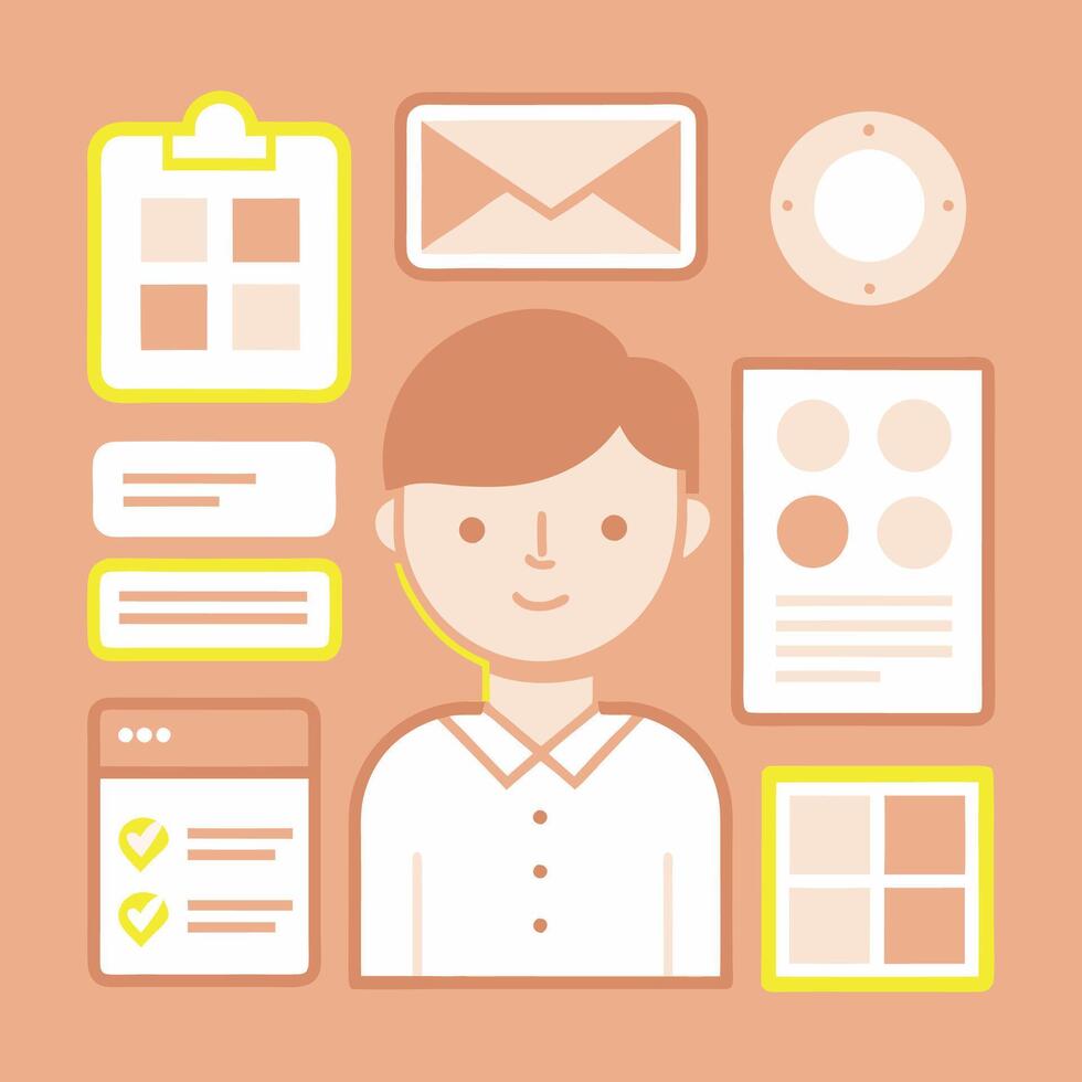 Simple Web UI elements kit graphic vector