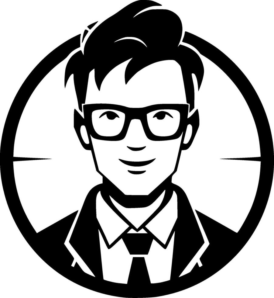 Teacher - Black and White Isolated Icon - illustration vector
