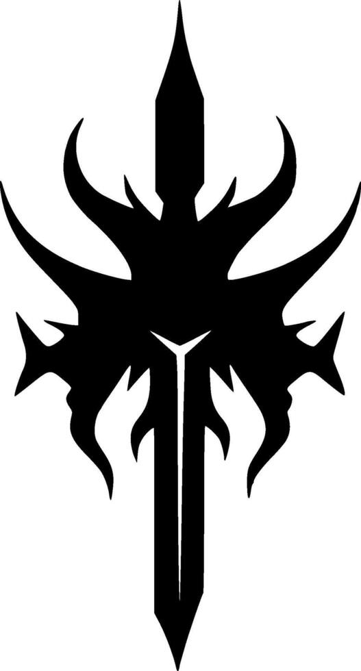 Sword - Black and White Isolated Icon - illustration vector