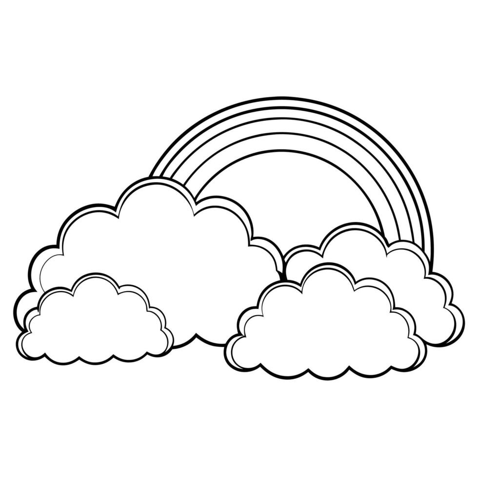 Cloud flat design black outline on a white background vector