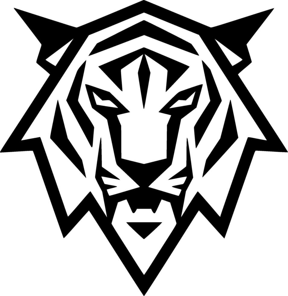 Tiger, Minimalist and Simple Silhouette - illustration vector