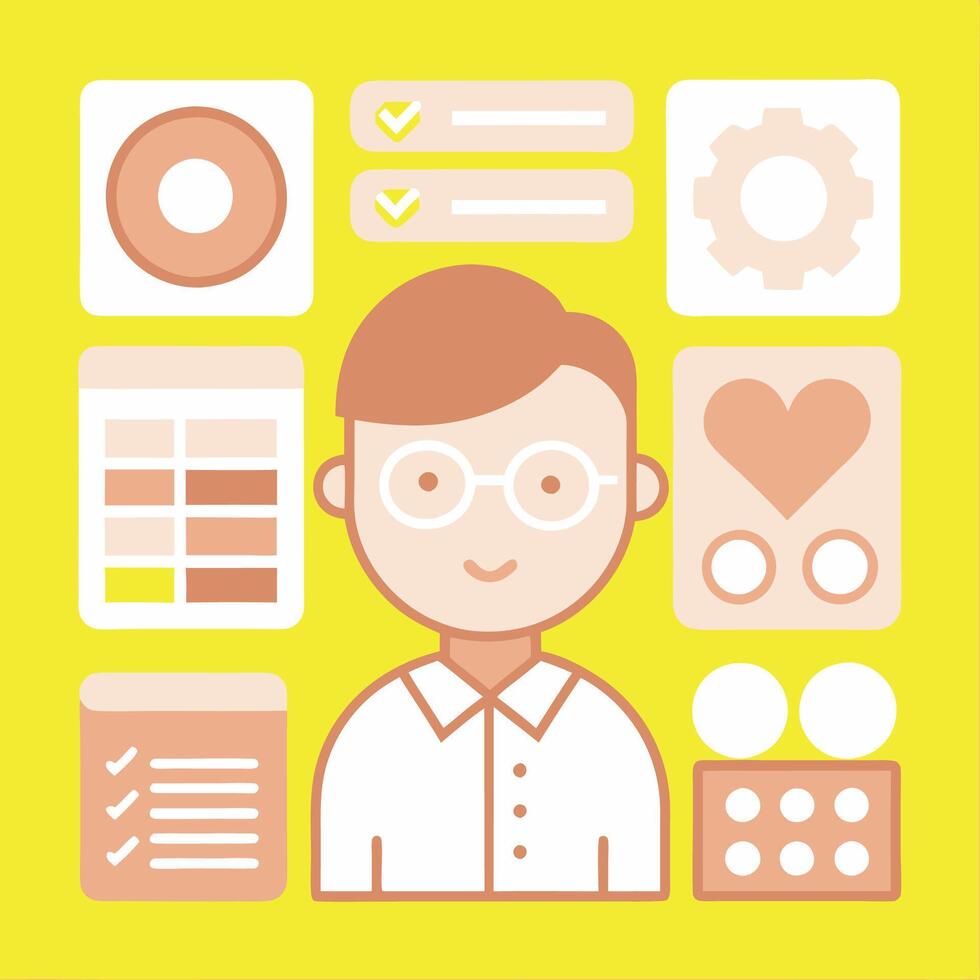 Simple Web UI elements kit graphic vector