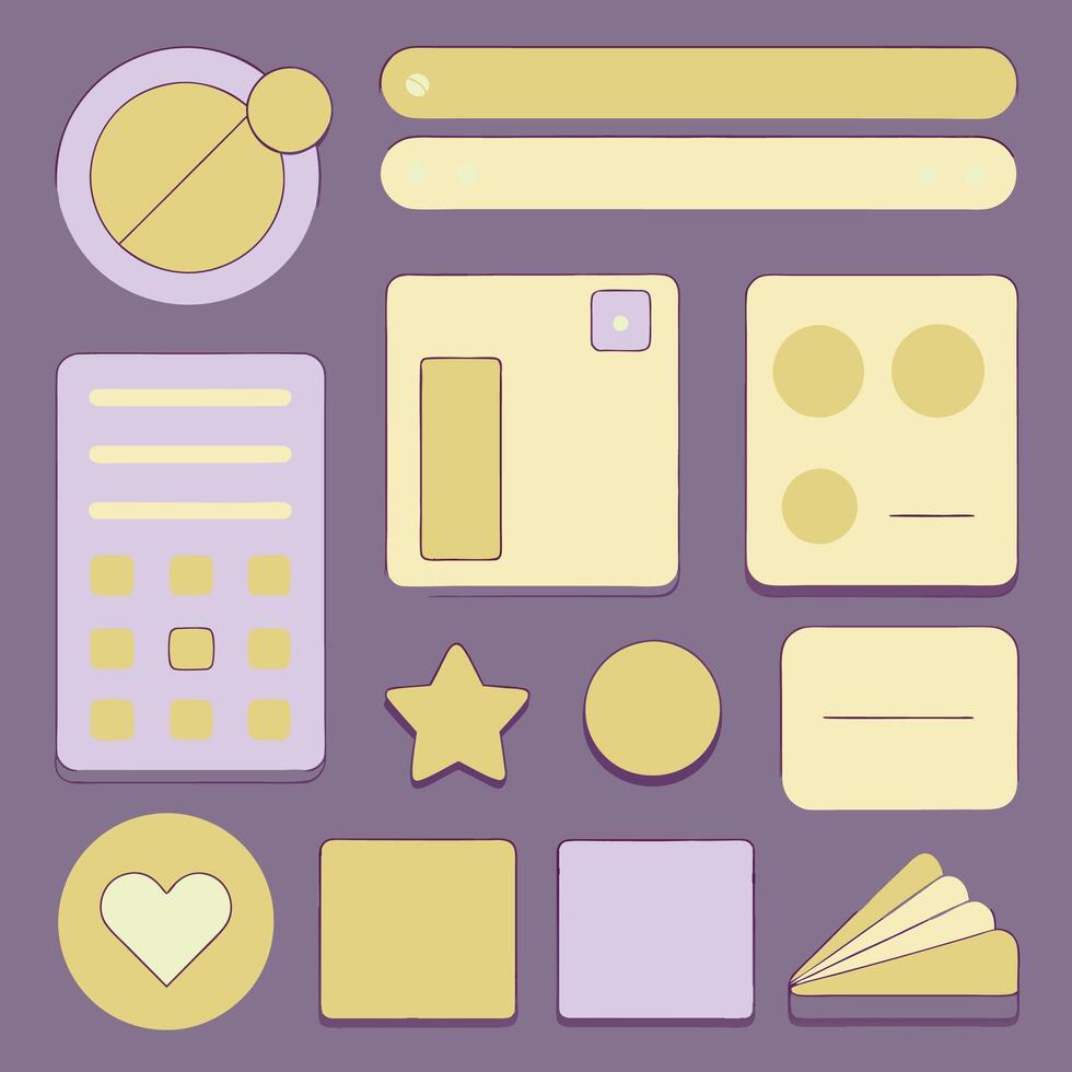 Simple Web UI elements kit graphic vector