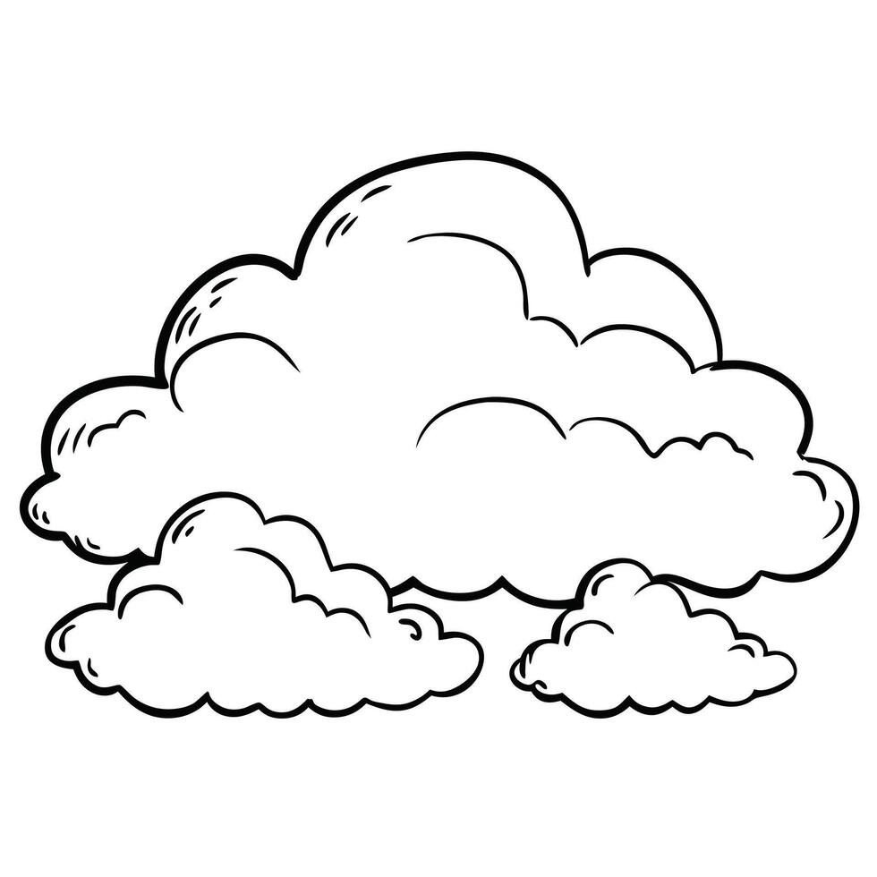 Cloud flat design black outline on a white background vector