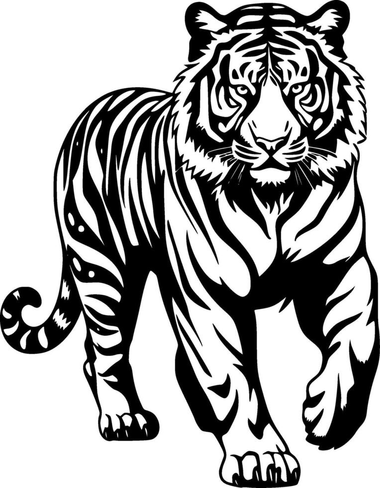 Tiger, Minimalist and Simple Silhouette - illustration vector
