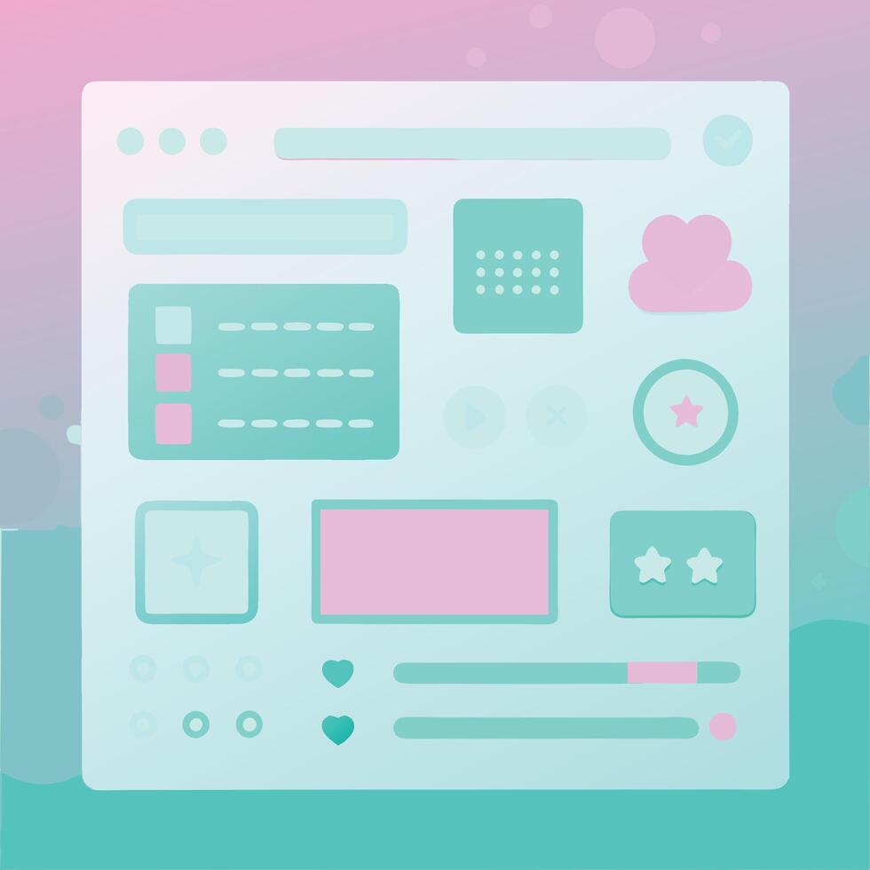 Simple Web UI elements kit graphic vector