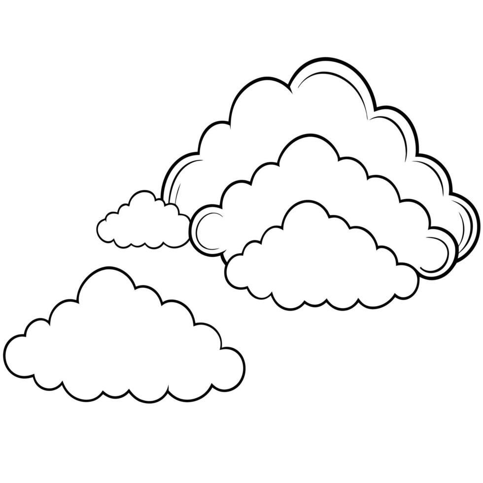 Cloud flat design black outline on a white background vector