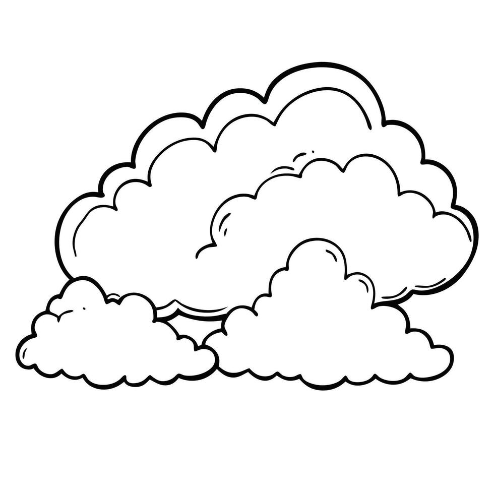 Cloud flat design black outline on a white background vector
