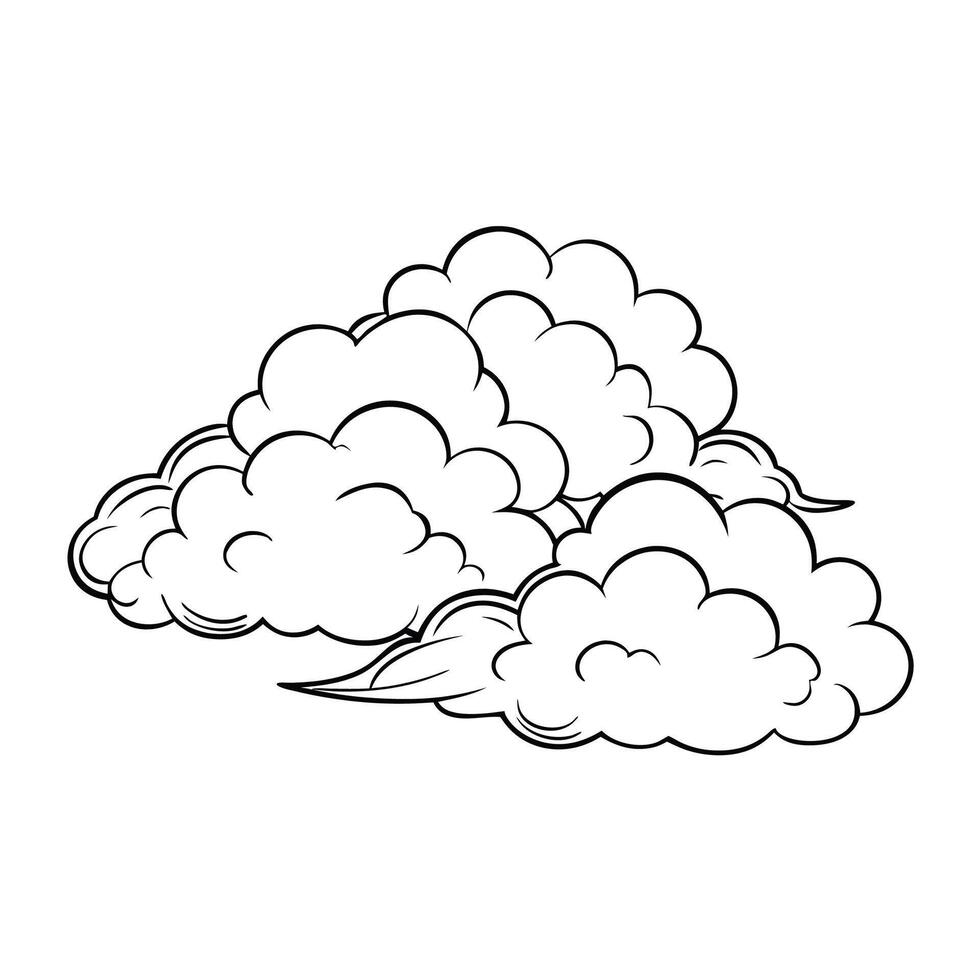 Cloud flat design black outline on a white background vector