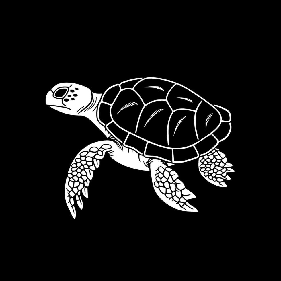 Turtle, Minimalist and Simple Silhouette - illustration vector