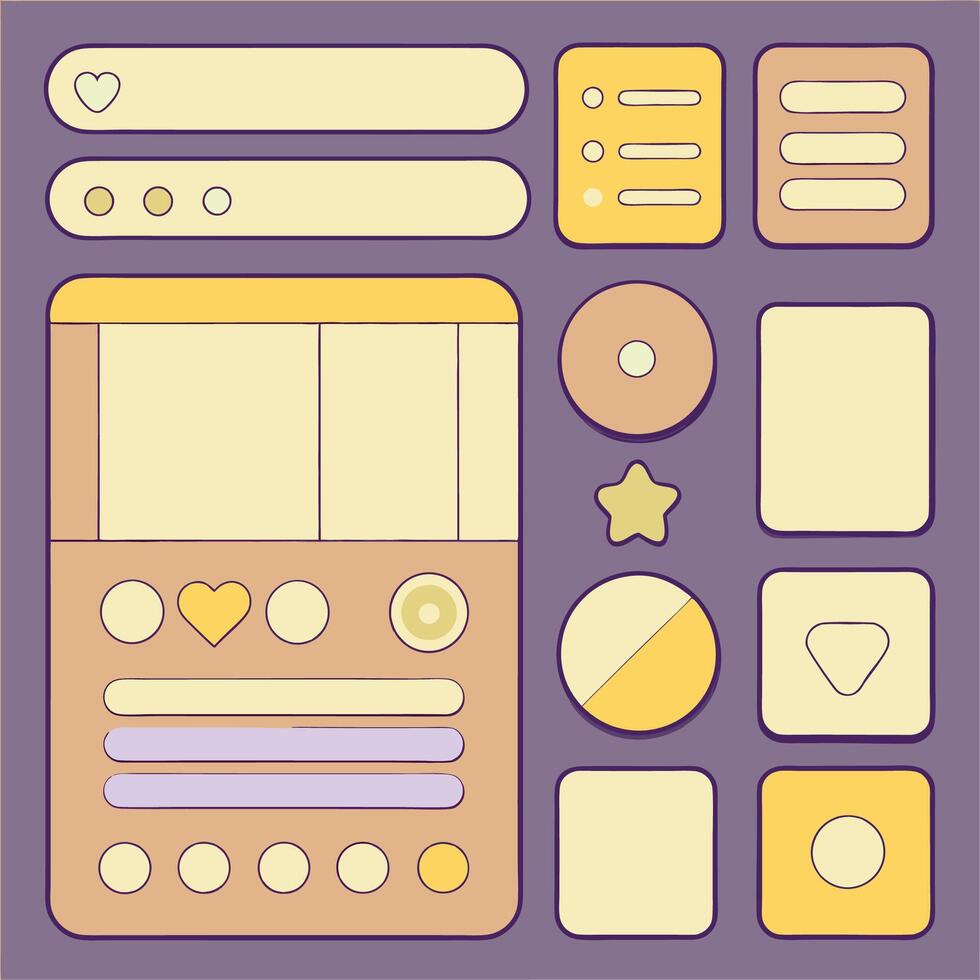 Simple Web UI elements kit graphic vector