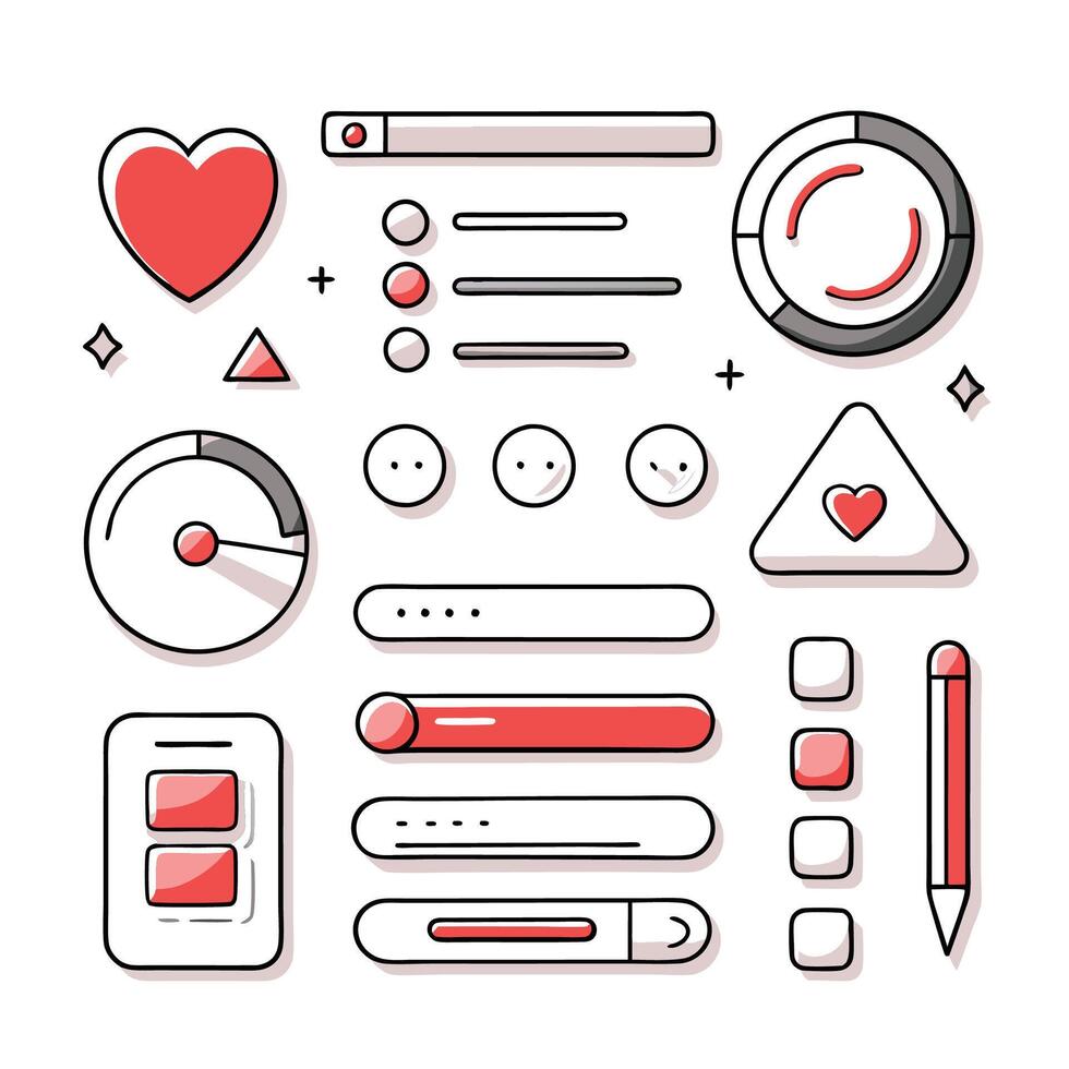 Simple Web UI elements kit graphic vector