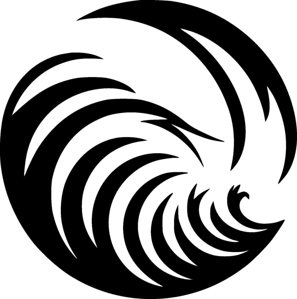 Wave, Black and White illustration vector