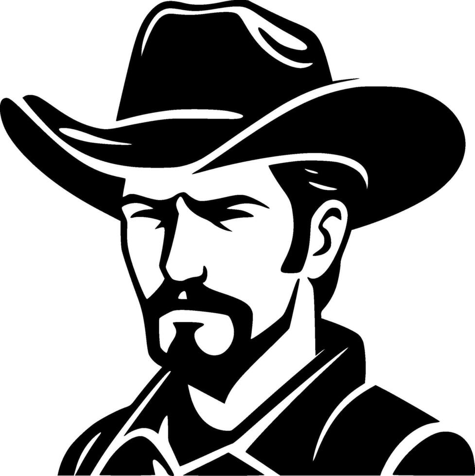 Western - Black and White Isolated Icon - illustration vector