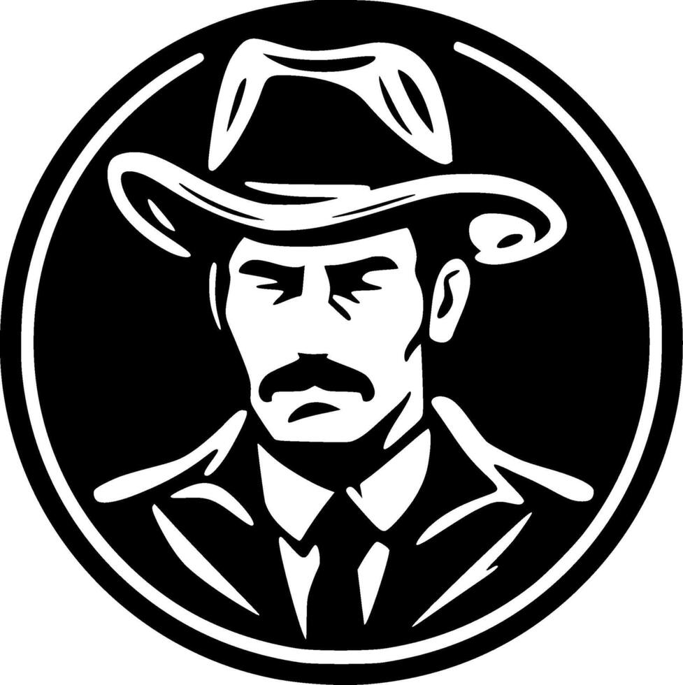 Western, Black and White illustration vector