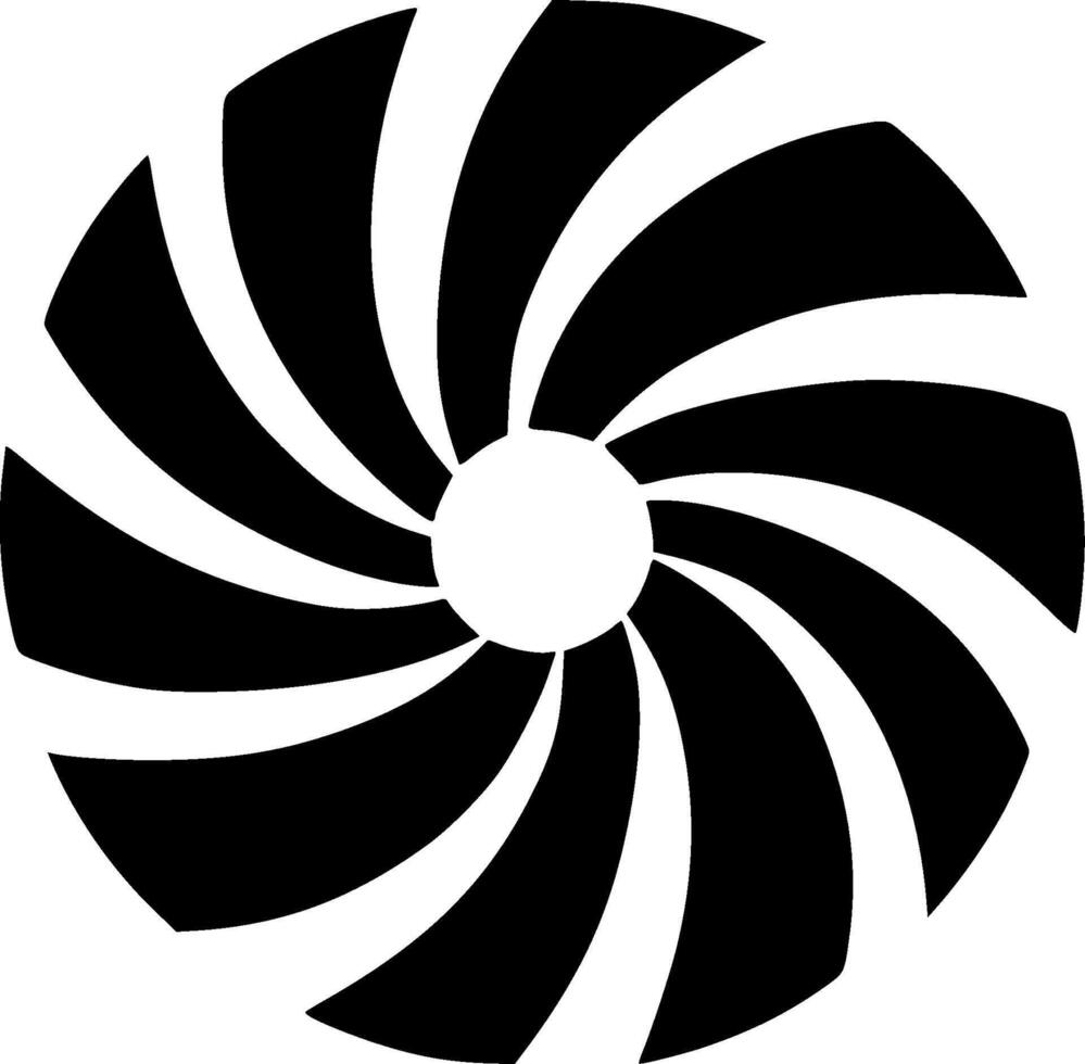 Wind Spinner, Black and White illustration vector