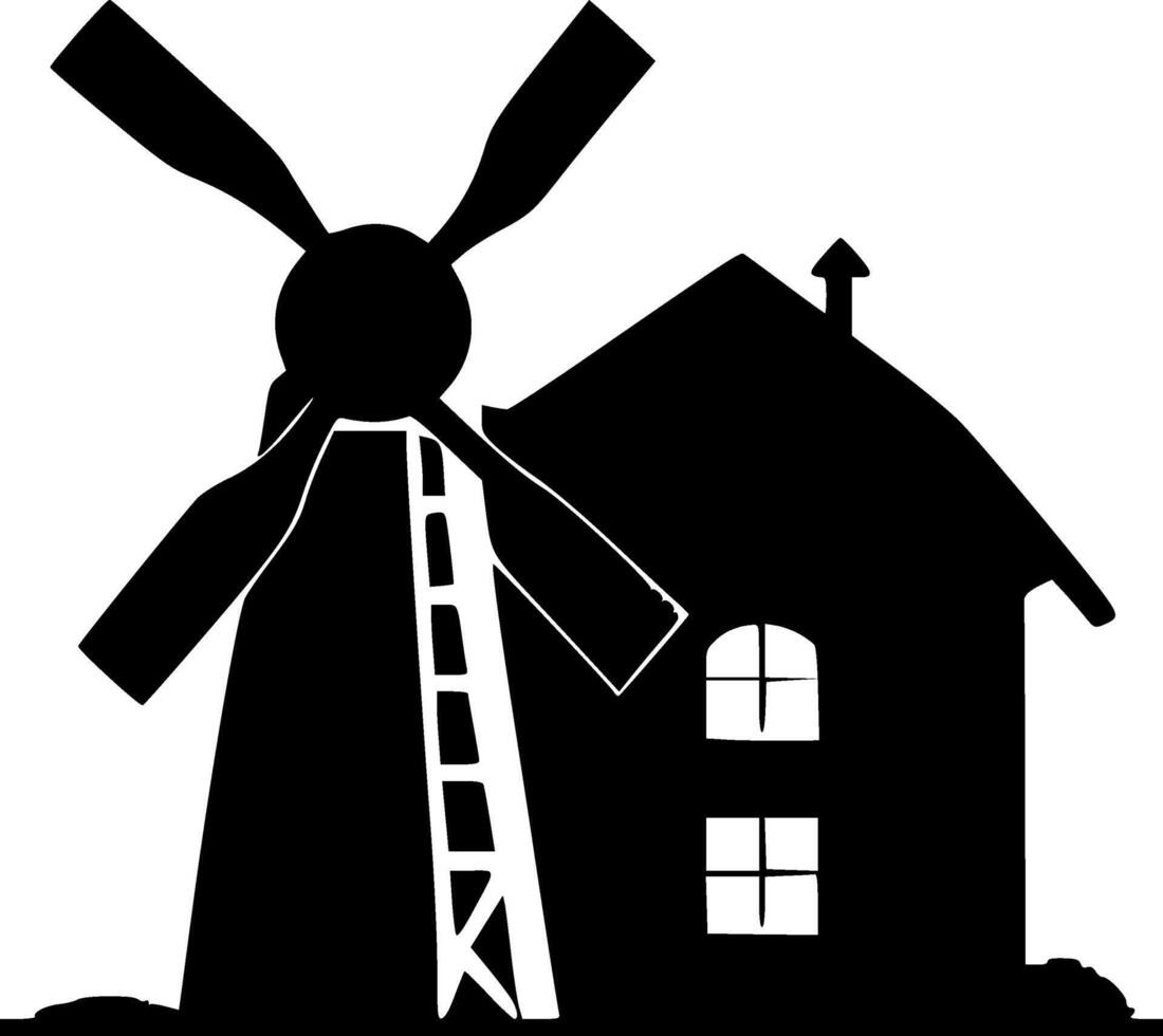 Windmill - Minimalist and Flat Logo - illustration vector