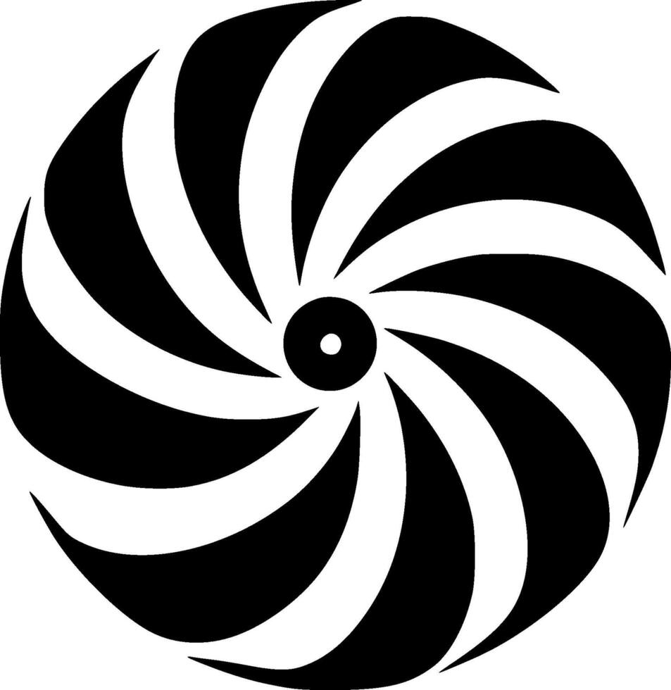 Wind Spinner - Black and White Isolated Icon - illustration vector