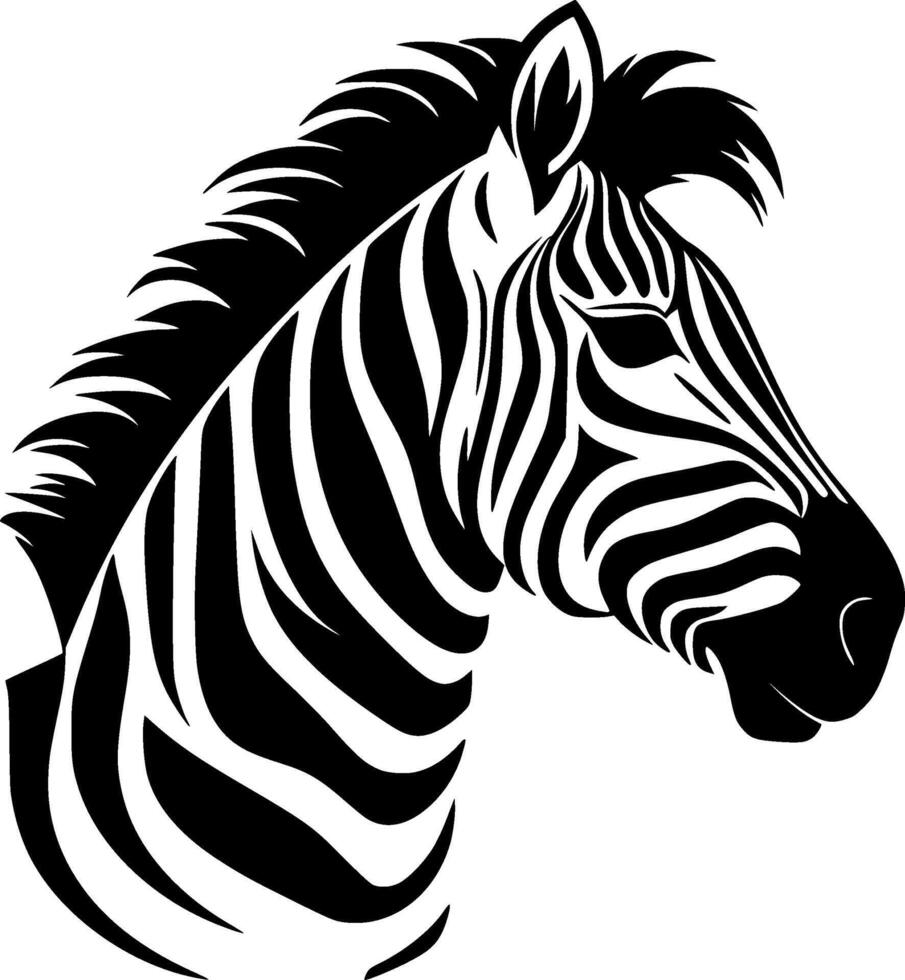 Zebra, Minimalist and Simple Silhouette - illustration vector