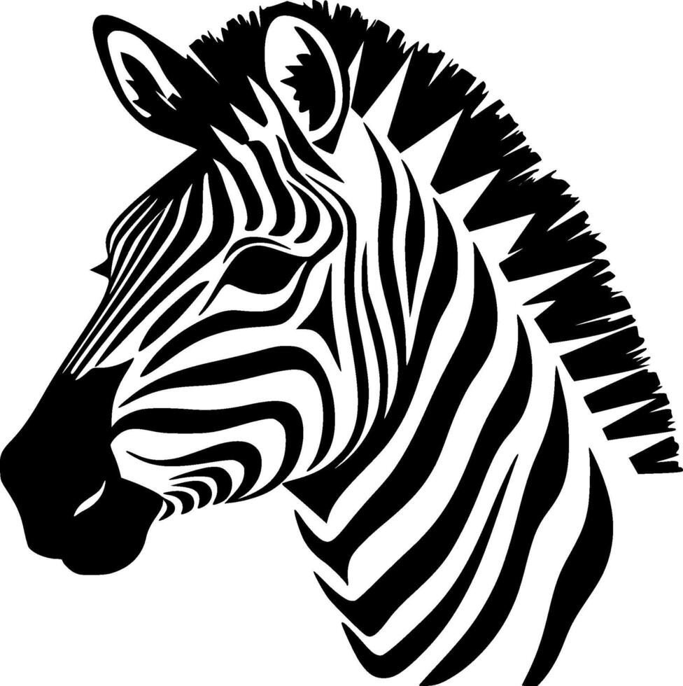 Zebra, Minimalist and Simple Silhouette - illustration vector