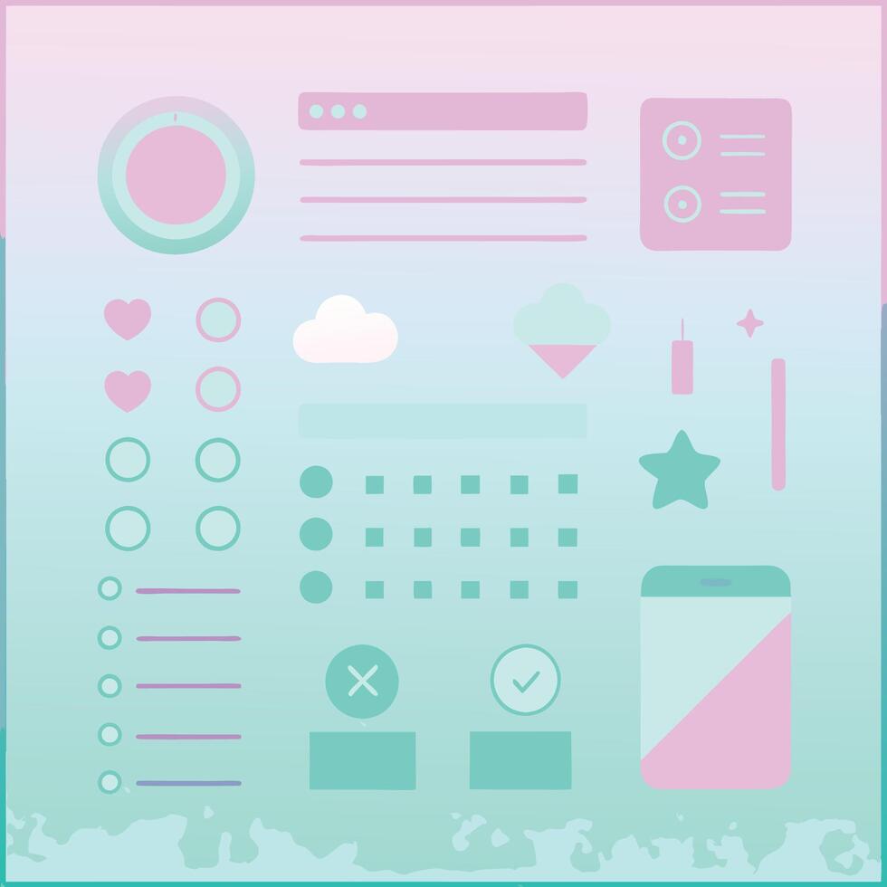 Simple Web UI elements kit graphic vector
