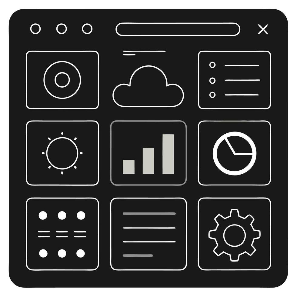 Simple Web UI elements kit graphic vector